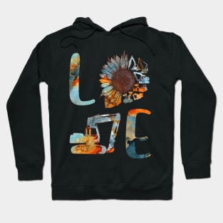 heavy equitment love flower Hoodie